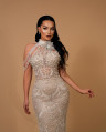 Pearl Enchantment Beaded Evening Gown