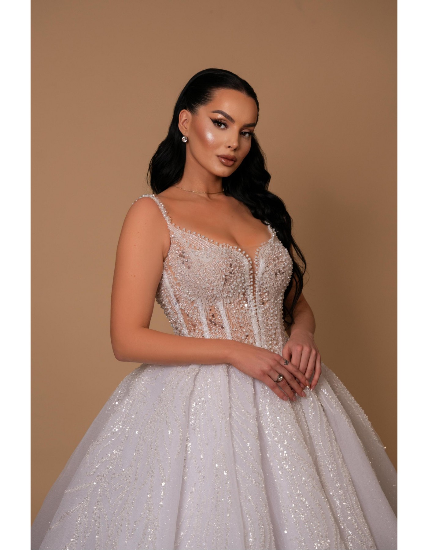 Majestic Sparkle Bridal Gown with Dazzling Stones