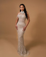 Pearl Enchantment Beaded Evening Gown