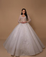 Eternal Elegance Long-Sleeve Wedding Gown with Embroidered Stones