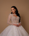 Eternal Elegance Long-Sleeve Wedding Gown with Embroidered Stones